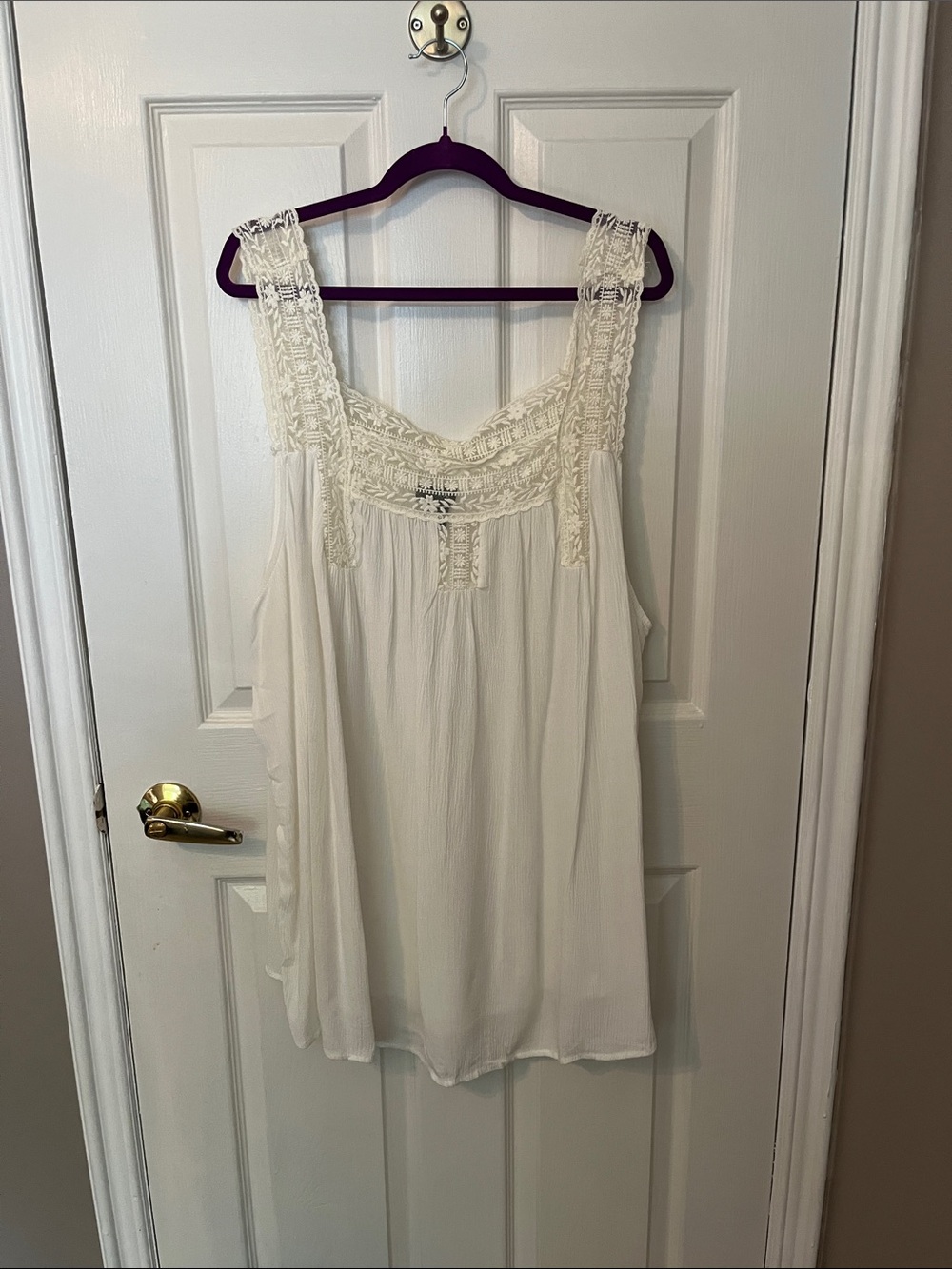 torrid Cream Crochet-Trim Sleeveless Camisole